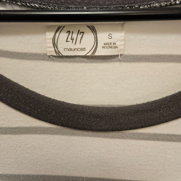 3/4in Sleeve Maurice's Striped/Camo print 24/7 Shirt - Picture 7 of 9